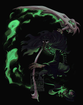 A illustration of a design inspired by plague doctor plushies.