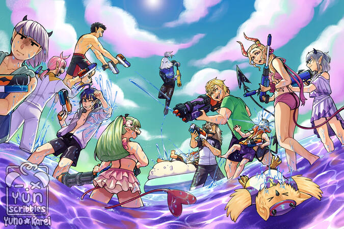 A big illustration done for a mairimashita! iruma-kun fanzine print.